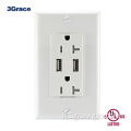 American GFCI Wall Outlet con porte di ricarica USB